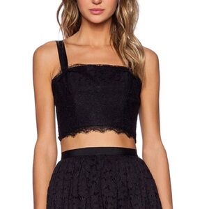 NBD On My Mind Black Lace Crop Top sz XS